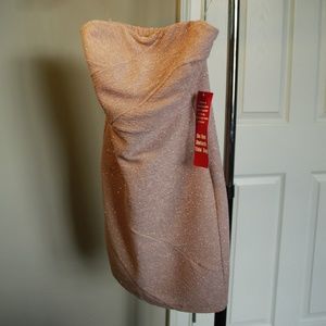 Strapless Pink Sparkle Mini Dress - NWT